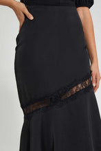 Load image into Gallery viewer, Redtag-Black-Ruffle-Hem-With-Side-Zipper-Skirts-Women's-