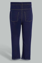 تنزيل الصورة على معرض الصور، Redtag-Dark-Wash-Knit-Jegging-Jeggings-Infant-Girls-3 to 24 Months