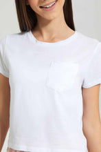 Load image into Gallery viewer, Redtag-White/Beige-2Pcs-Pack-T-Shirt-With-Pocket-Plain-T-Shirts-Senior-Girls-9 to 14 Years