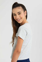 Load image into Gallery viewer, Redtag-Pink/Lt-Grey-2Pcs-Pack-T-Shirt-With-Pocket-Plain-T-Shirts-Senior-Girls-9 to 14 Years