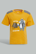 تنزيل الصورة على معرض الصور، Redtag-Mustard-Panda-Tshirt-With-Conrast-Cut-And-Sew-Graphic-T-Shirts-Infant-Boys-3 to 24 Months
