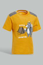 تنزيل الصورة على معرض الصور، Redtag-Mustard-Panda-Tshirt-With-Conrast-Cut-And-Sew-Graphic-T-Shirts-Infant-Boys-3 to 24 Months