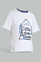 تنزيل الصورة على معرض الصور، Redtag-White-Chinlle-Patch-Tshirt-Graphic-T-Shirts-Infant-Boys-3 to 24 Months