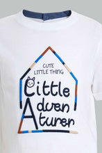 تنزيل الصورة على معرض الصور، Redtag-White-Chinlle-Patch-Tshirt-Graphic-T-Shirts-Infant-Boys-3 to 24 Months