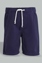تنزيل الصورة على معرض الصور، Redtag-Navy-And-Teal-Printed-Trouser-Short-2Pack-Chino-Shorts-Infant-Boys-3 to 24 Months