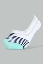Load image into Gallery viewer, Redtag-Navy/Pink-Polka-Stripe-Printed-Invisible-Socks-(5-Packs)-Invisible-Socks-Women's-