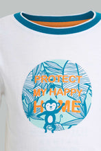 Load image into Gallery viewer, Redtag-White-Monkey-Jungle-Theme-Short-Sleeve-Tshirt-All-Over-Prints-Infant-Boys-3 to 24 Months