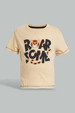 Load image into Gallery viewer, Redtag-Beige-Puff-Print-Short-Sleeve-Tshirt-All-Over-Prints-Infant-Boys-3 to 24 Months
