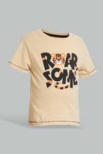 Load image into Gallery viewer, Redtag-Beige-Puff-Print-Short-Sleeve-Tshirt-All-Over-Prints-Infant-Boys-3 to 24 Months