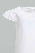 Load image into Gallery viewer, Redtag-White-Embroidred-Yoke-Cap-Sleeves-Blouse-Blouses-Infant-Girls-3 to 24 Months