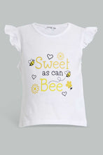 تنزيل الصورة على معرض الصور، Redtag-Yellow-Bee-Print-T-Shirt-With-Short-Sets-Infant-Girls-3 to 24 Months