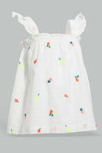 Load image into Gallery viewer, Redtag-White-Neon-Embroidery-Strappy-Sleeveless-Blouse-Blouses-Infant-Girls-3 to 24 Months