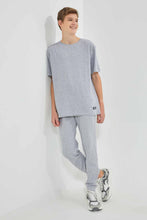 Load image into Gallery viewer, Redtag-Grey-Mel-Print-Keyshape-T-Shirt-Plain-T-Shirts-Senior-Boys-9 to 14 Years