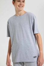 Load image into Gallery viewer, Redtag-Grey-Mel-Print-Keyshape-T-Shirt-Plain-T-Shirts-Senior-Boys-9 to 14 Years