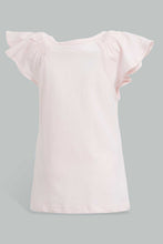 تنزيل الصورة على معرض الصور، Redtag-Pink-Flamingo-Peek-A-Boo-Artwork-T-Shirt-Embellished-Infant-Girls-3 to 24 Months