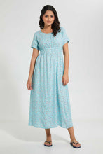 Load image into Gallery viewer, Redtag-Blue-Floral-Printed-Nightgown-Nightgowns-Women's-