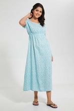 Load image into Gallery viewer, Redtag-Blue-Floral-Printed-Nightgown-Nightgowns-Women's-