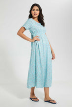 Load image into Gallery viewer, Redtag-Blue-Floral-Printed-Nightgown-Nightgowns-Women's-