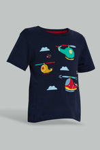 تنزيل الصورة على معرض الصور، Redtag-Navy-Tshirt-With-Helicopter-Patch-Embellished-Infant-Boys-3 to 24 Months