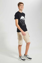 تنزيل الصورة على معرض الصور، Redtag-Beige-Keyshape-Short-Chino-Shorts-Senior-Boys-9 to 14 Years