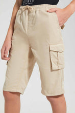 تنزيل الصورة على معرض الصور، Redtag-Beige-Keyshape-Short-Chino-Shorts-Senior-Boys-9 to 14 Years