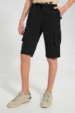 تنزيل الصورة على معرض الصور، Redtag-Black-Keyshape-Short-Chino-Shorts-Senior-Boys-9 to 14 Years