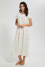 Load image into Gallery viewer, Redtag-Off-White-Floral-Printed-Nightgown-Nightgowns-Women's-