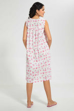 Load image into Gallery viewer, Redtag-White-Floral-Printed-Nightgown-Nightgowns-Women's-