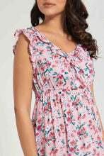 Load image into Gallery viewer, Redtag-Pink-Floral-Printed-Nightgown-Nightgowns-Women's-