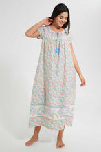 Load image into Gallery viewer, Redtag-Off-White-Floral-Printed-Nightgown-Nightgowns-Women's-