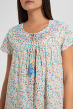 Load image into Gallery viewer, Redtag-Off-White-Floral-Printed-Nightgown-Nightgowns-Women's-