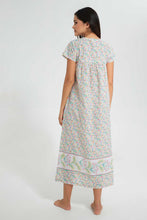 Load image into Gallery viewer, Redtag-Off-White-Floral-Printed-Nightgown-Nightgowns-Women's-