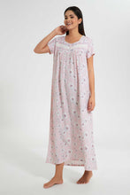 Load image into Gallery viewer, Redtag-Blue-Floral-Printed-Nightgown-Nightgowns-Women's-