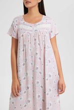 Load image into Gallery viewer, Redtag-Blue-Floral-Printed-Nightgown-Nightgowns-Women's-