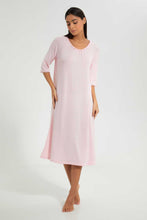 Load image into Gallery viewer, Redtag-Pink-Plain-Nightgown-Nightgowns-Women's-