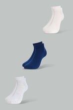 Load image into Gallery viewer, Redtag-Navy/Pale-Pink/Grey-Plain-Ankle-Socks-(3-Pack)-Category:Tops,-Colour:Ivory,-Filter:Women's-Clothing,-New-In,-New-In-Women,-Non-Sale,-S22D,-Section:Women,-Women-Tops-Women's-