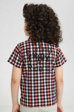 Load image into Gallery viewer, Redtag-Orange-Check-Shirt-With-Print-Casual-Shirts-Boys-2 to 8 Years