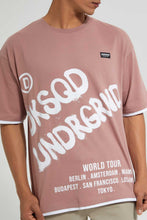 تنزيل الصورة على معرض الصور، Redtag-Pink-T-Shirt-With-Print-Graphic-Prints-Men's-