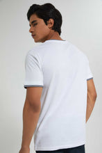 تنزيل الصورة على معرض الصور، Redtag-White-Henley-T-Shirt-Plain-Men's-