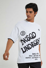 تنزيل الصورة على معرض الصور، Redtag-White-T-Shirt-With-Print-Graphic-Prints-Men's-