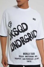 تنزيل الصورة على معرض الصور، Redtag-White-T-Shirt-With-Print-Graphic-Prints-Men's-