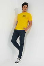 Load image into Gallery viewer, Redtag-Yellow-Graphic-Print-T-Shirt-@-Back-Graphic-Prints-Men's-