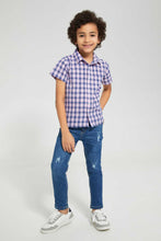 تنزيل الصورة على معرض الصور، Redtag-Pink-Check-Shirt-Casual-Shirts-Boys-2 to 8 Years