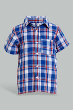 Load image into Gallery viewer, Redtag-Royal-Blue-Check-Shirt-Casual-Shirts-Boys-2 to 8 Years