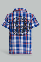 Load image into Gallery viewer, Redtag-Royal-Blue-Check-Shirt-Casual-Shirts-Boys-2 to 8 Years