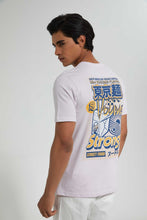Load image into Gallery viewer, Redtag-Purple-Graphic-Print-T-Shirt-@-Back-Graphic-Prints-Men's-