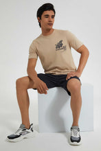 Load image into Gallery viewer, Redtag-Beige-Graphic-Print-T-Shirt-@-Back-Graphic-Prints-Men's-