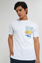 Load image into Gallery viewer, Redtag-White-Graphic-Print-T-Shirt-@-Back-Graphic-Prints-Men's-