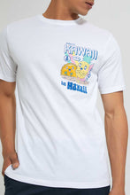 Load image into Gallery viewer, Redtag-White-Graphic-Print-T-Shirt-@-Back-Graphic-Prints-Men's-