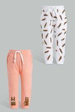 Load image into Gallery viewer, Redtag-Orange-And-White-Tiger-Print-Track-(2-Pack)-Joggers-Infant-Boys-3 to 24 Months